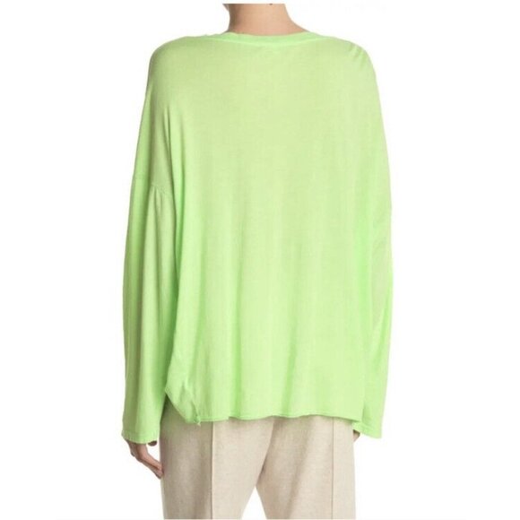 Sundry Women's Neon Green Long Sleeve Tee‎ SZ 3/L - Picture 7 of 8